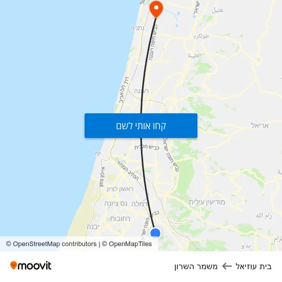 מפת בית עוזיאל למשמר השרון