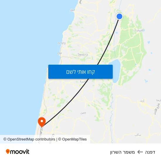 מפת דפנה למשמר השרון