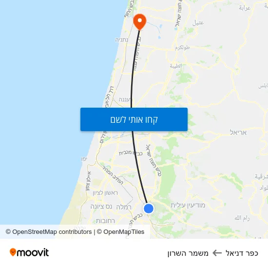 מפת כפר דניאל למשמר השרון