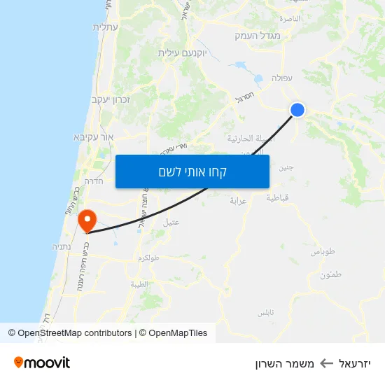 מפת יזרעאל למשמר השרון