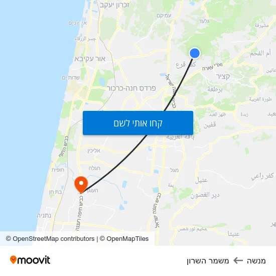 מפת מנשה למשמר השרון