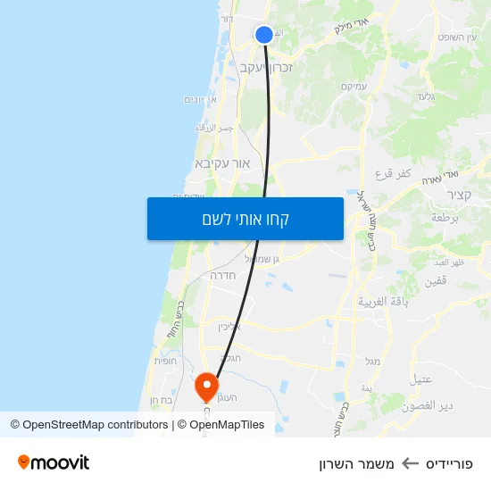 מפת פוריידיס למשמר השרון