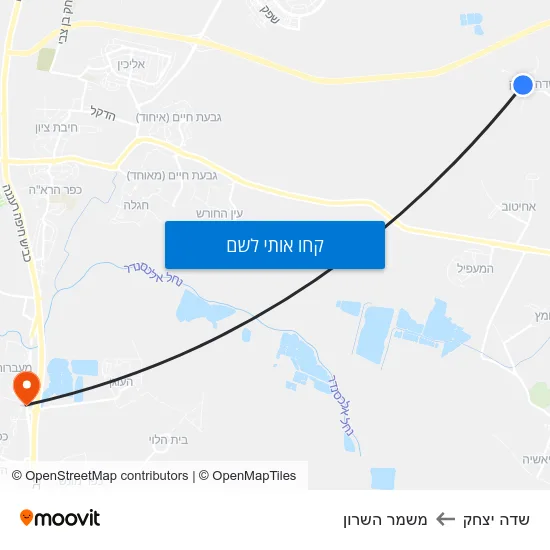 מפת שדה יצחק למשמר השרון