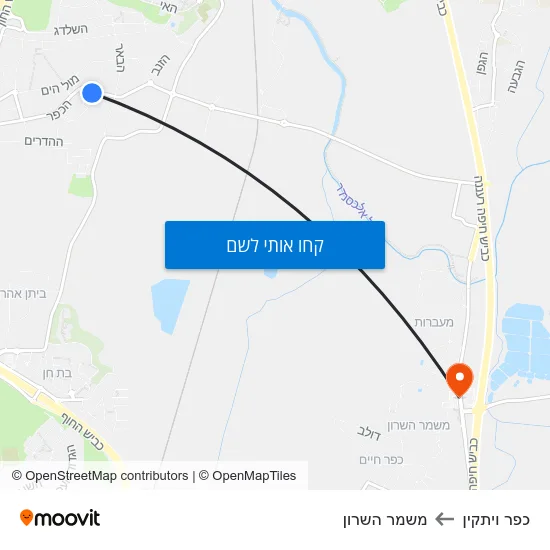 מפת כפר ויתקין למשמר השרון