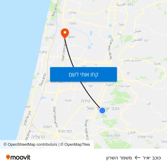 מפת כוכב יאיר למשמר השרון