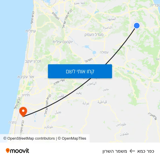 מפת כפר כמא למשמר השרון