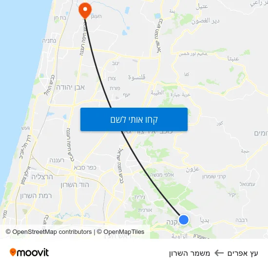 מפת עץ אפרים למשמר השרון