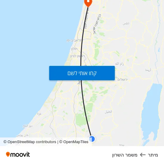 מפת מיתר למשמר השרון