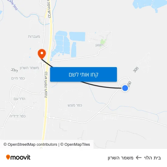 מפת בית הלוי למשמר השרון