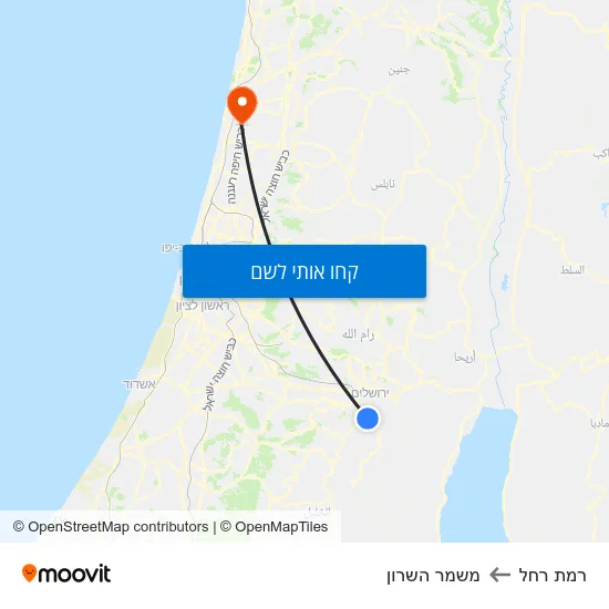 מפת רמת רחל למשמר השרון