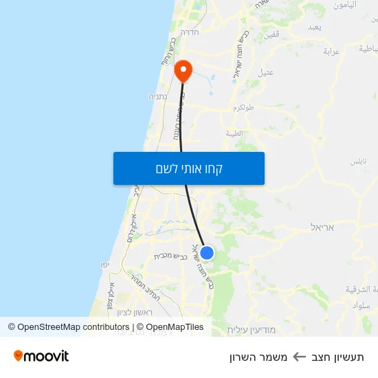 מפת תעשיון חצב למשמר השרון