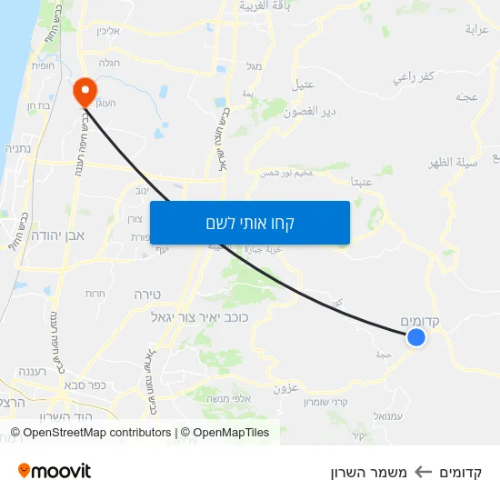 מפת קדומים למשמר השרון