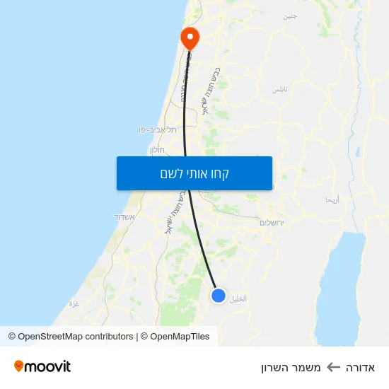 מפת אדורה למשמר השרון