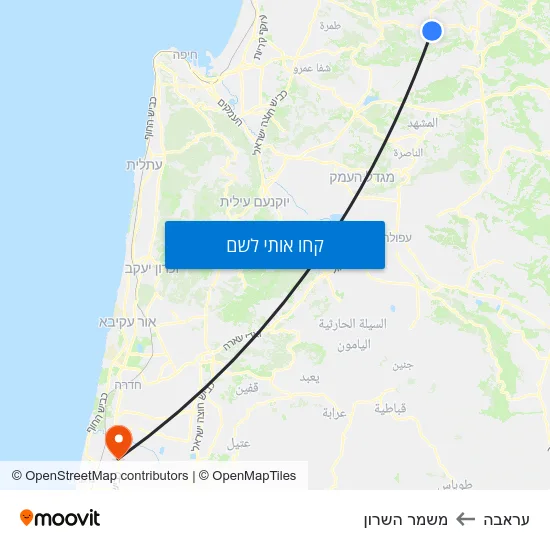 מפת עראבה למשמר השרון