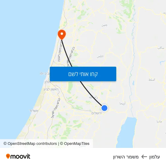 מפת עלמון למשמר השרון
