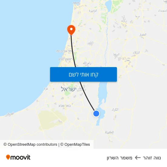 מפת נווה זוהר למשמר השרון