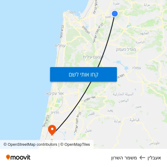 מפת אעבלין למשמר השרון