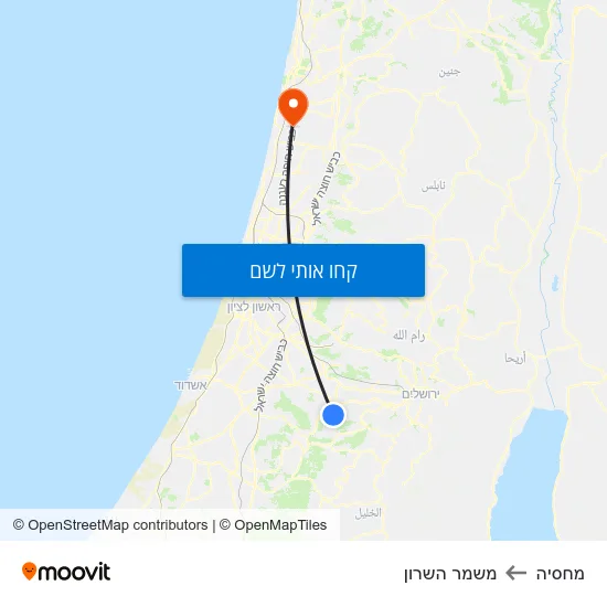 מפת מחסיה למשמר השרון