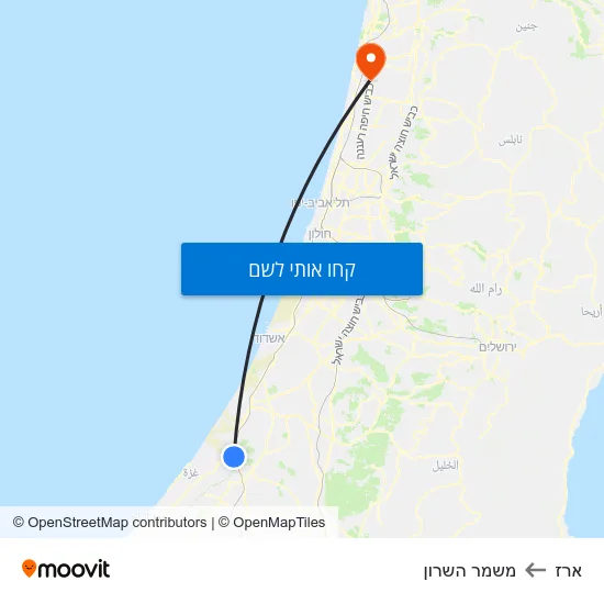 מפת ארז למשמר השרון