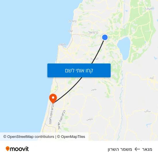 מפת מגאר למשמר השרון