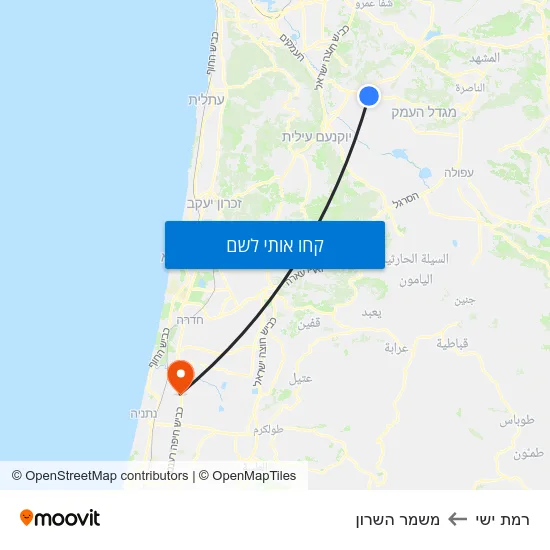 מפת רמת ישי למשמר השרון