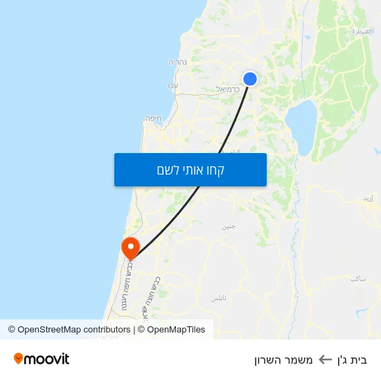 מפת בית ג'ן למשמר השרון