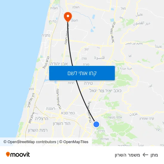 מפת מתן למשמר השרון
