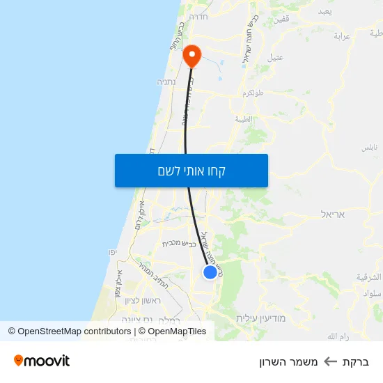מפת ברקת למשמר השרון