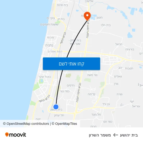 מפת בית יהושע למשמר השרון