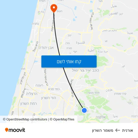 מפת אורנית למשמר השרון