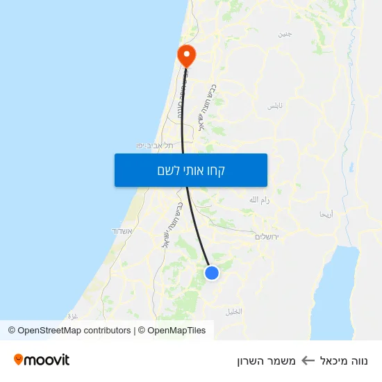 מפת נווה מיכאל למשמר השרון