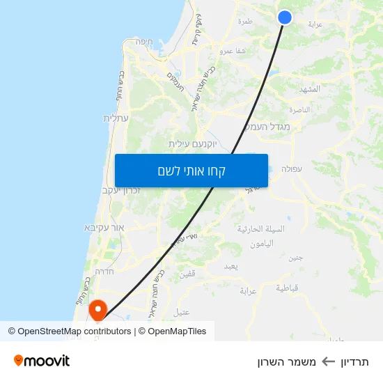 מפת תרדיון למשמר השרון