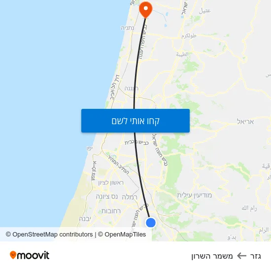 מפת גזר למשמר השרון