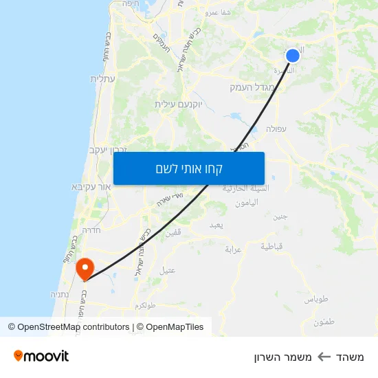 מפת משהד למשמר השרון