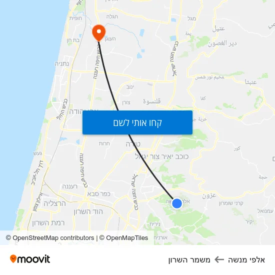 מפת אלפי מנשה למשמר השרון