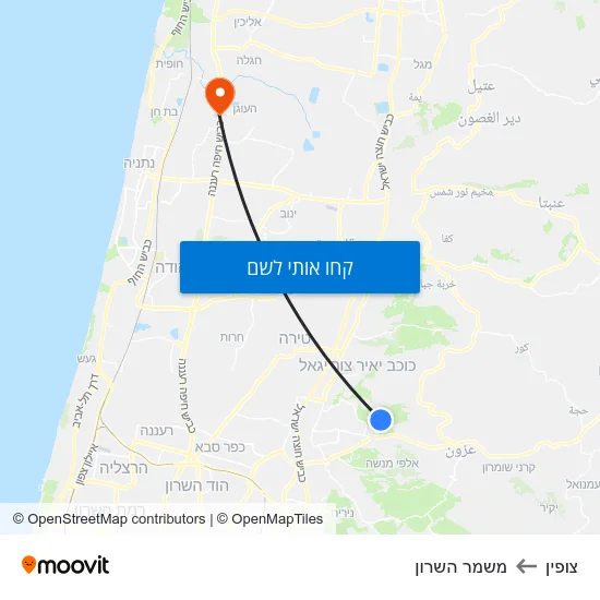מפת צופין למשמר השרון