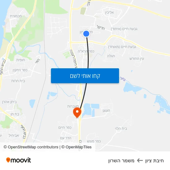 מפת חיבת ציון למשמר השרון