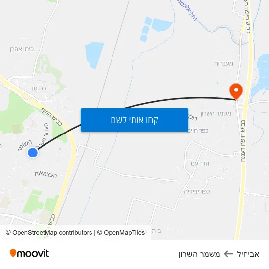 מפת אביחיל למשמר השרון