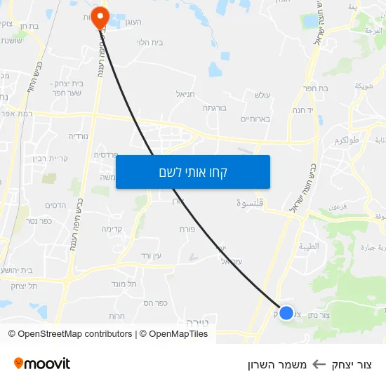 מפת צור יצחק למשמר השרון