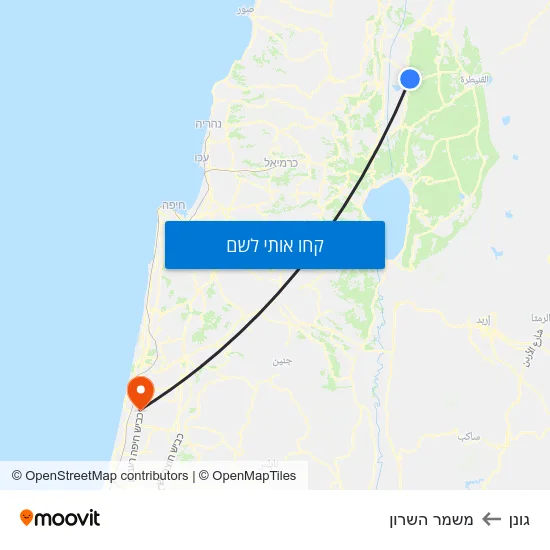 מפת גונן למשמר השרון