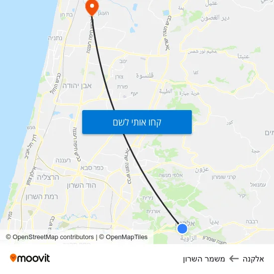 מפת אלקנה למשמר השרון