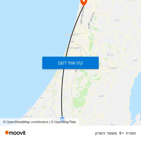 מפת תפרח למשמר השרון
