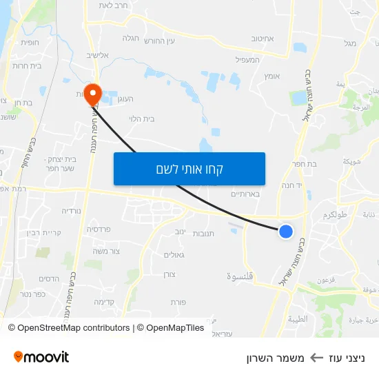 מפת ניצני עוז למשמר השרון