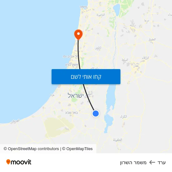 מפת ערד למשמר השרון