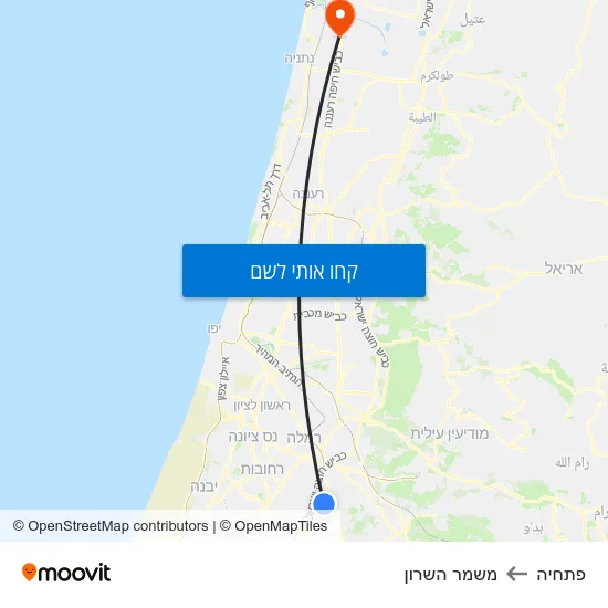 מפת פתחיה למשמר השרון