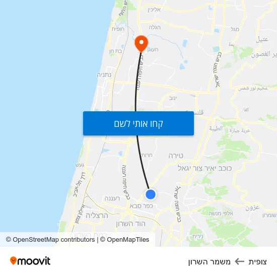 מפת צופית למשמר השרון