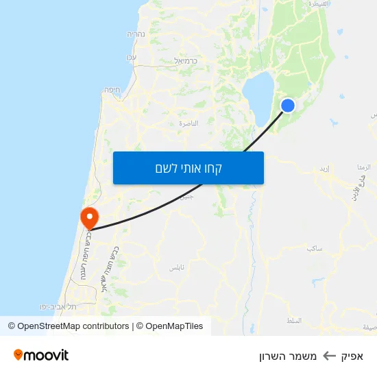 מפת אפיק למשמר השרון