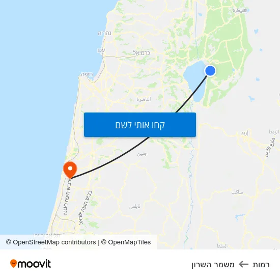 מפת רמות למשמר השרון