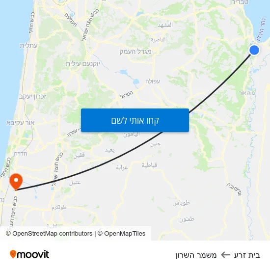 מפת בית זרע למשמר השרון