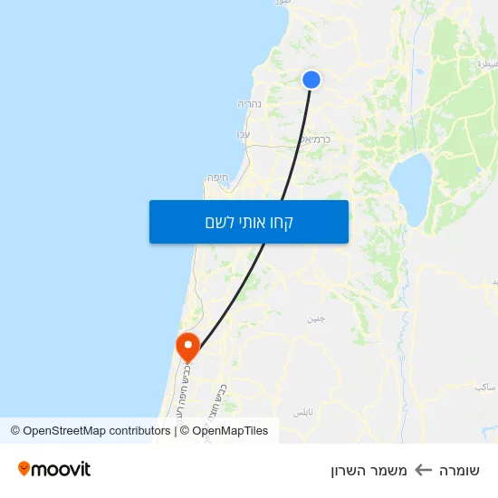 מפת שומרה למשמר השרון